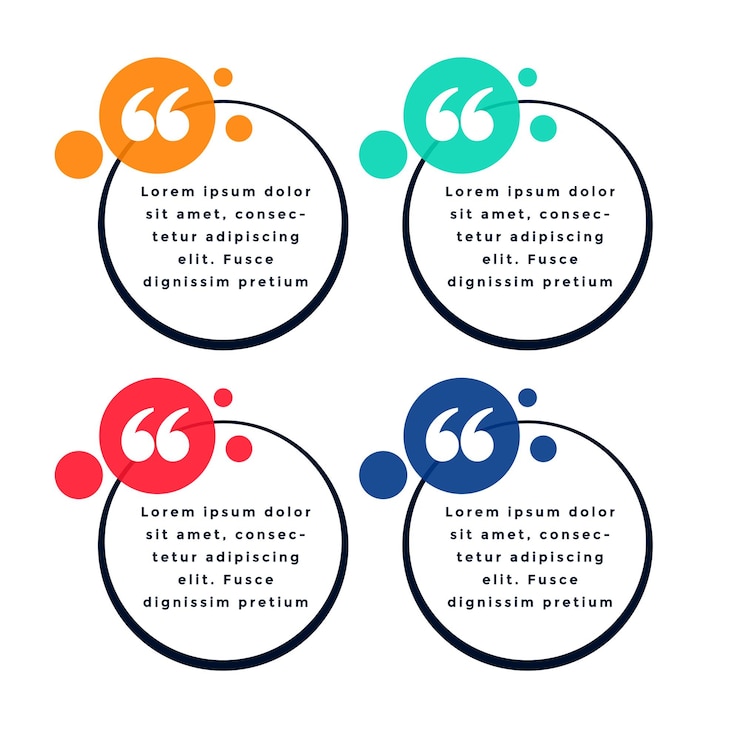 Free Vector set of inverted comma sign templates for web chat or remark vector