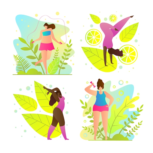 Free vector set is popular and interesting sport cartoon