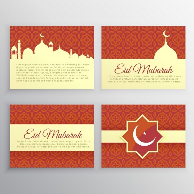 Free vector set of islamic cards