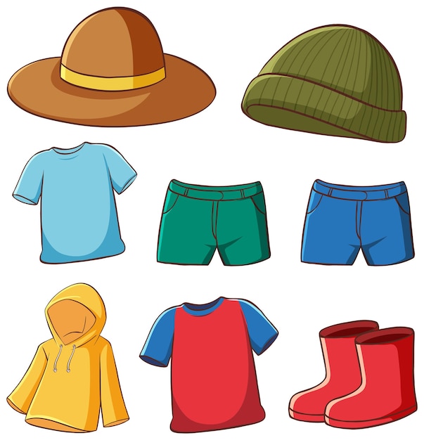 Free vector set of isolated clothes