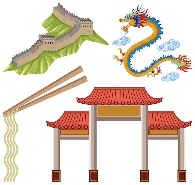 Vettore gratuito insieme del simbolo del segno giapponese e cinese