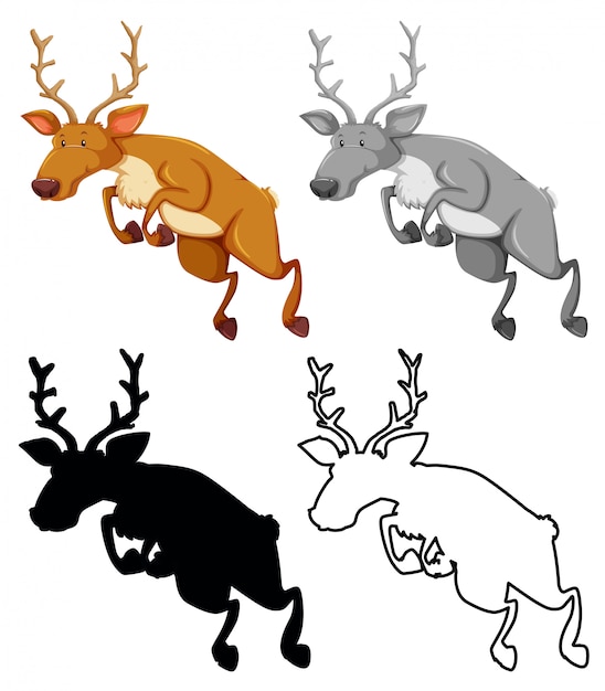 Free vector set of jumping elks