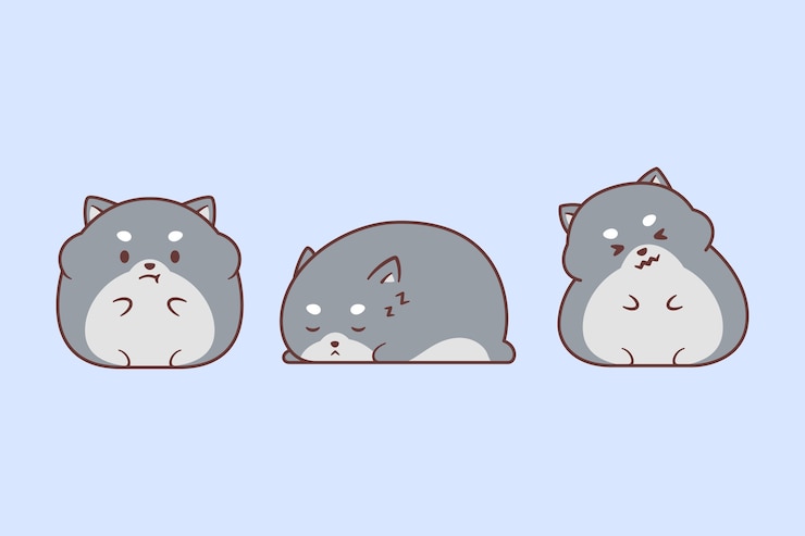 Free Vector set of kawaii hamsters