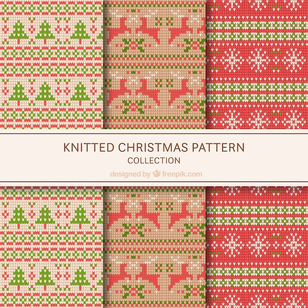 Set of knitted christmas patterns