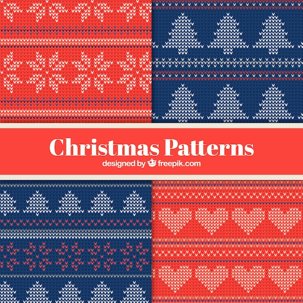 Set of knitted christmas patterns