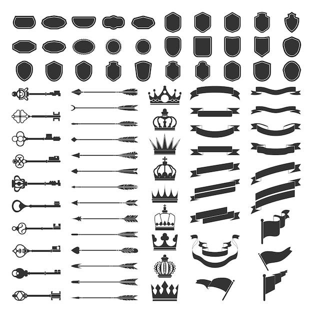 Set of label ornament vectors