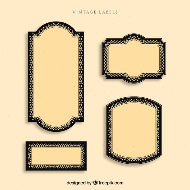 Free vector set of labels in vintage style