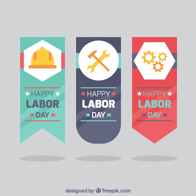 Set of labor day badges 