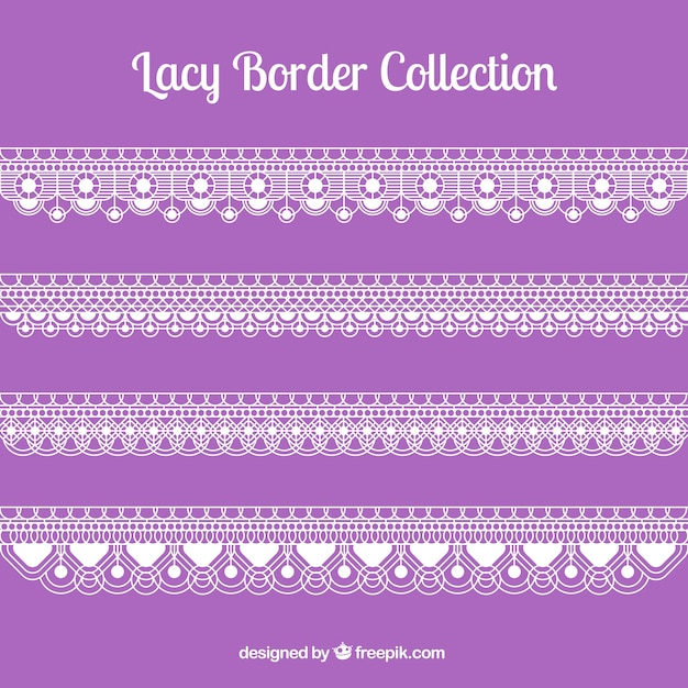 Free vector set of lace borders in flat design