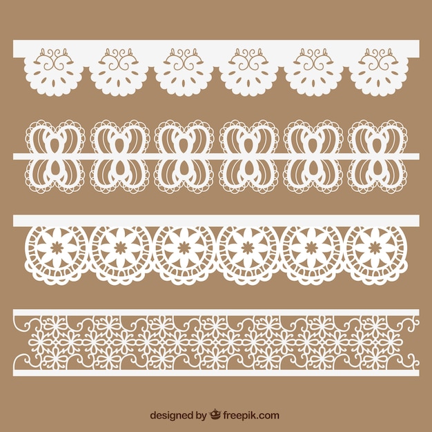 Free vector set of lace borders