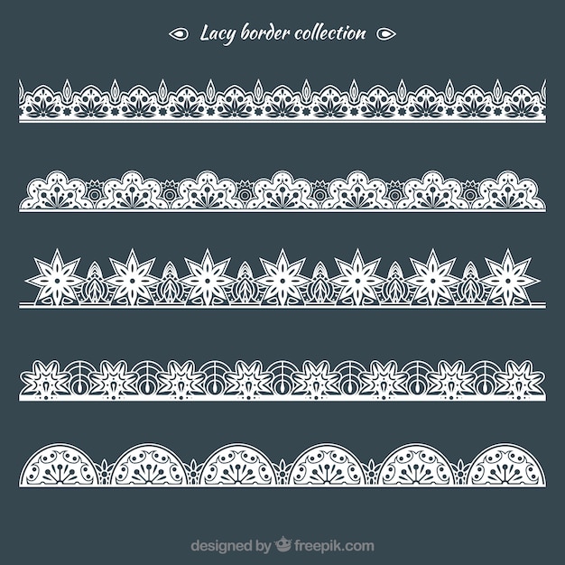 Free vector set of lace borders