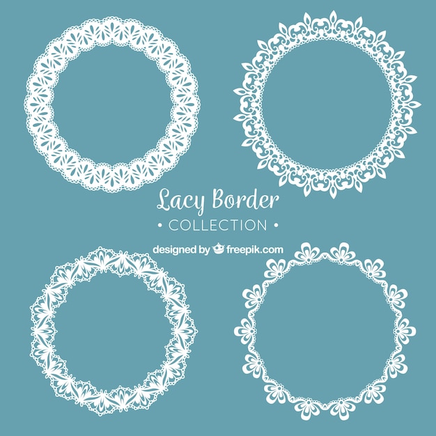 Set of lace floral wreaths