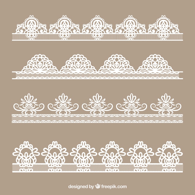 Free vector set of lace ornaments