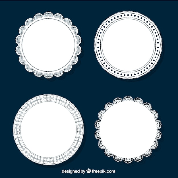 Free vector set of lace ornaments