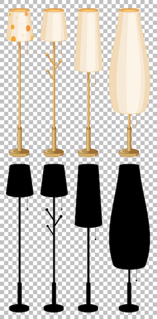 Set of lamp isolated