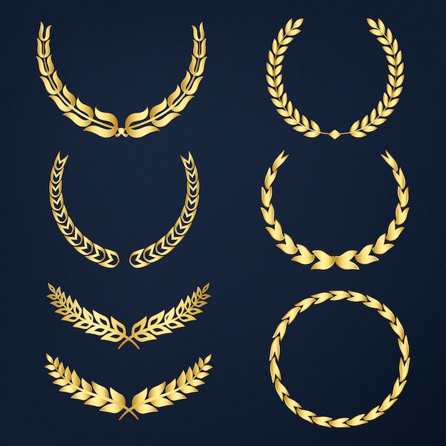 Free vector set of laurel wreath illustration vectors