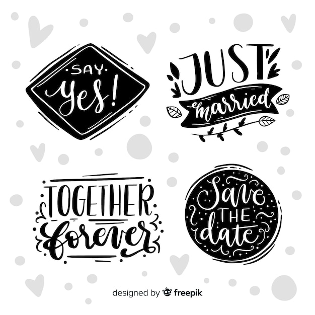 Set of lettering collection concept