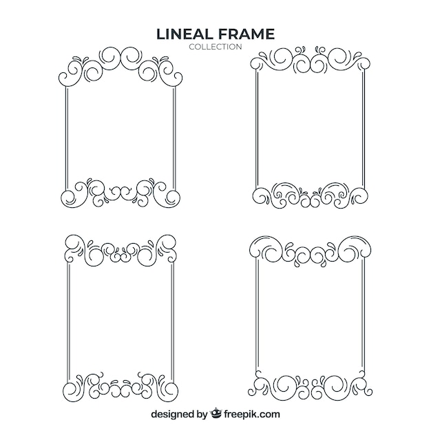 Set of lineal frames with ornaments