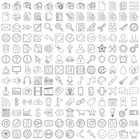 Set of linear web icons