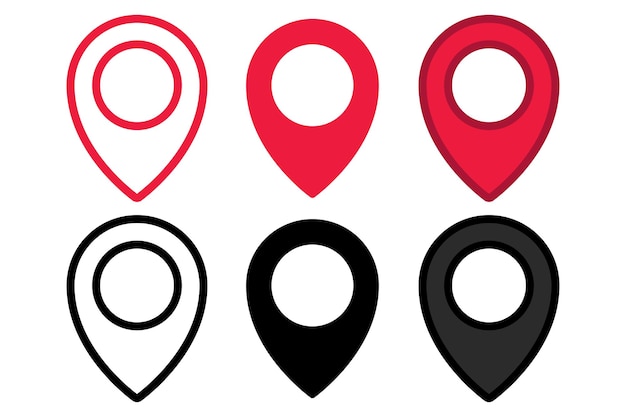 Free Vector set of location pin multiple styles
