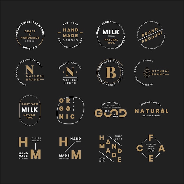 Set of logo badge design vectors