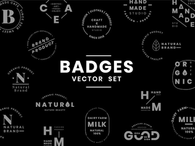 Vettore gratuito set di vettori di design distintivo logo