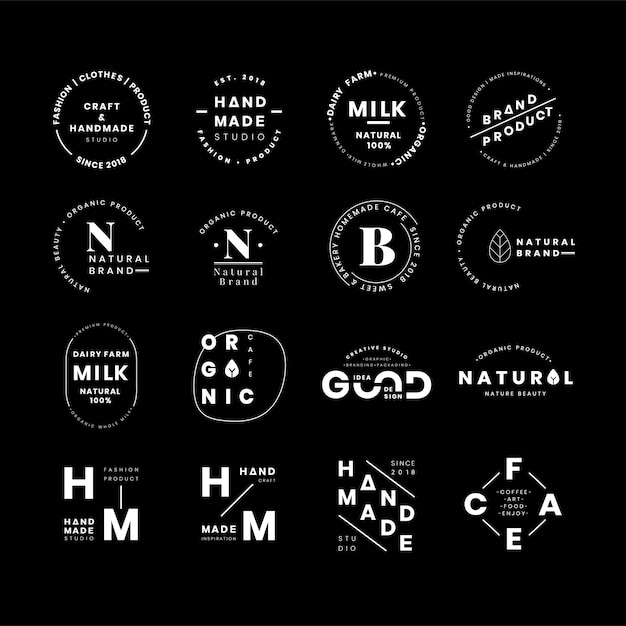 Set of logo badge design vectors