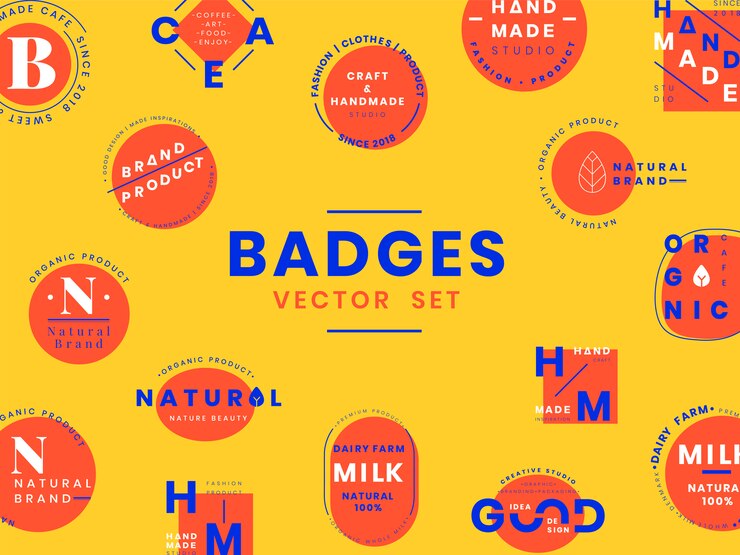 Free Vector set of logo badge design vectors