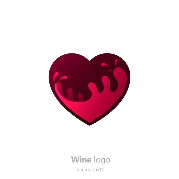 Set of Logo round with a glass of wine. Capsule with liquid in motion.