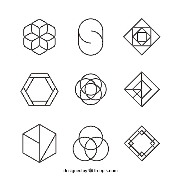 Set of logos of abstract shapes