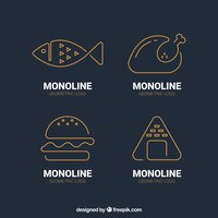 Free vector set of logos in linear style
