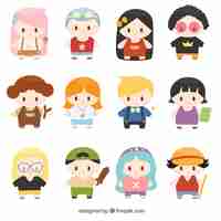 Free vector set of lovely children characters