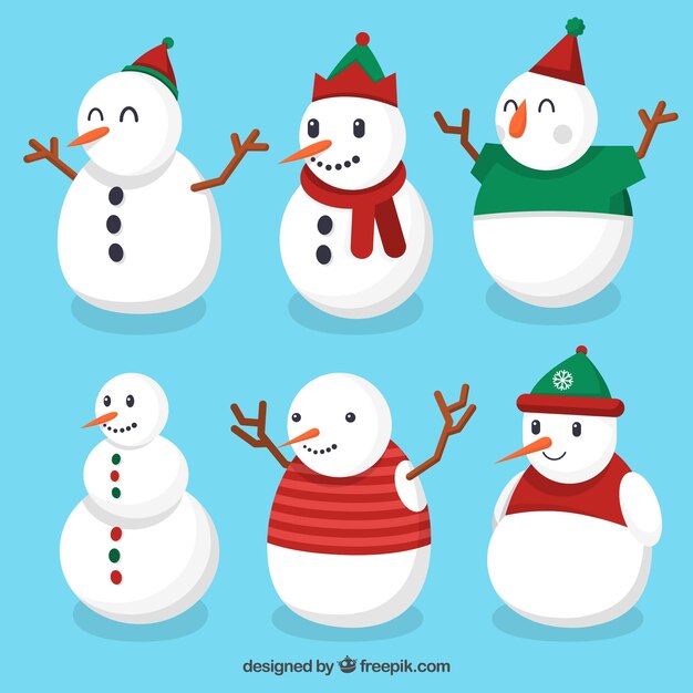 set of lovely snowmen