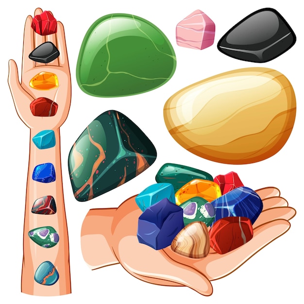 Set of lucky gem stone