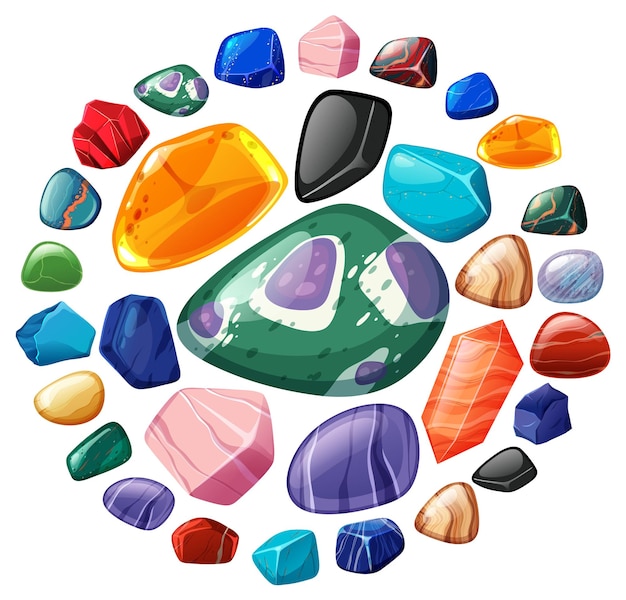 Free vector set of lucky gem stone