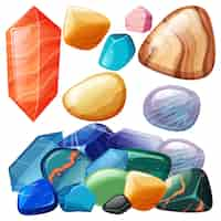 Free vector set of lucky gem stone