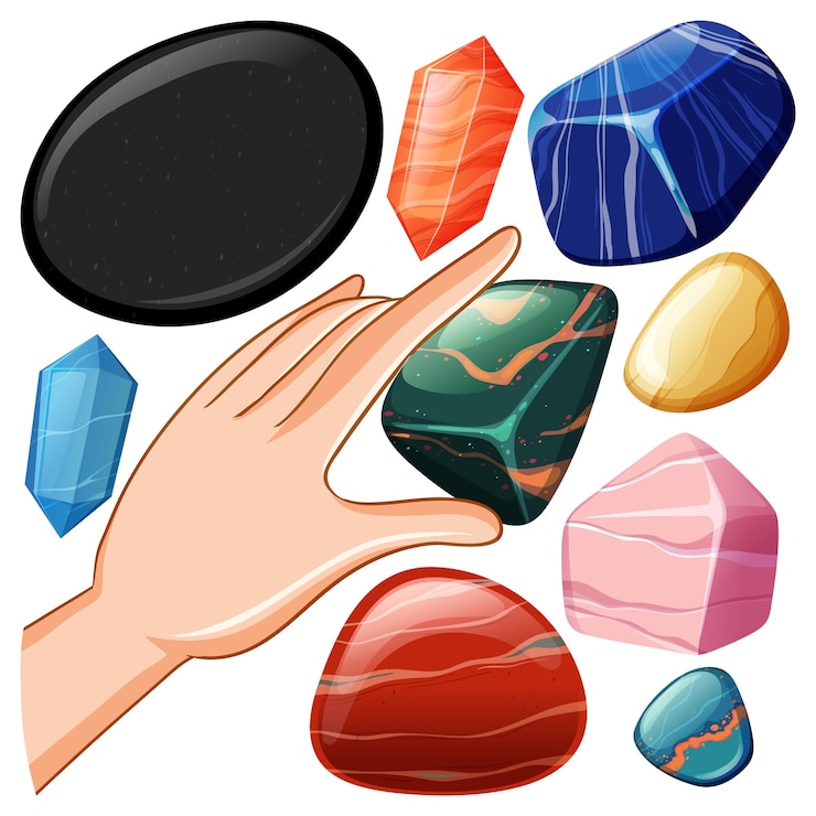 Free Vector set of lucky gem stone