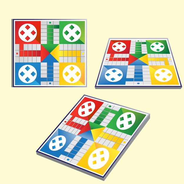 Free vector set of ludo board game perspectives