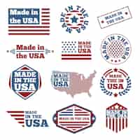 Free vector set of made in the usa labels