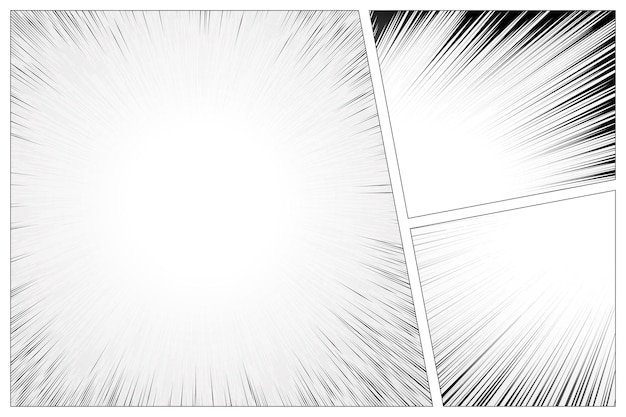 Set of manga radial speed line design
