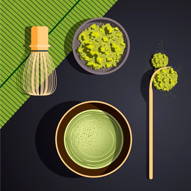 set of matcha tea