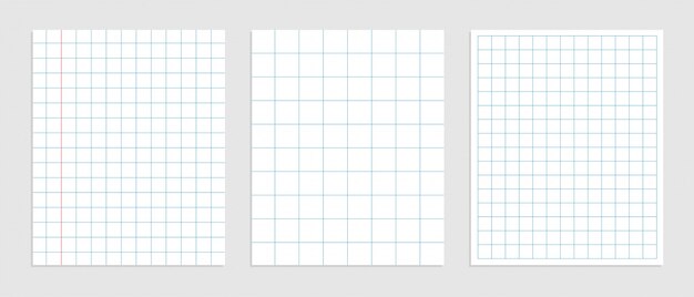 Set of mathematics square paper in various sizes