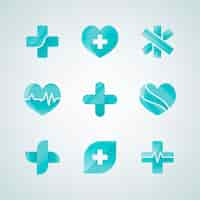 Free vector set of medical icons 3d designs