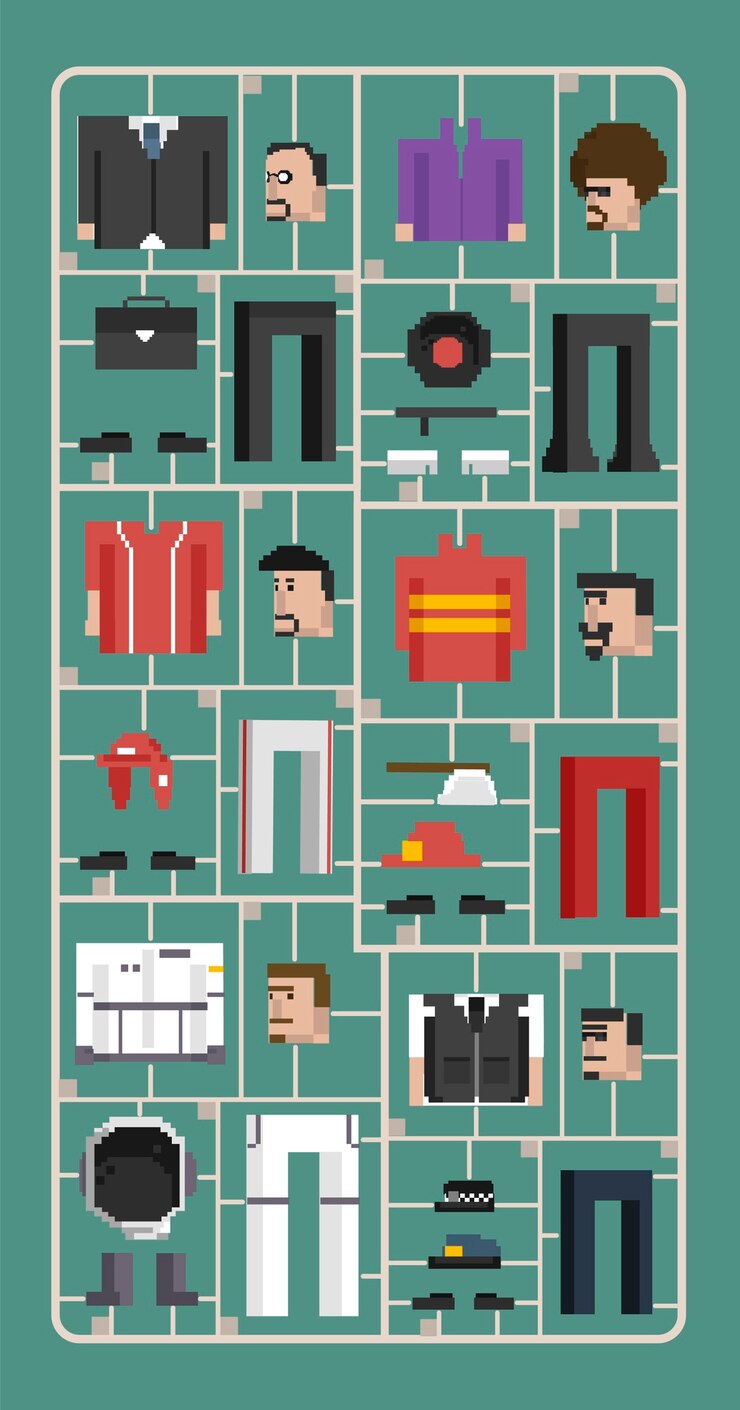 Free Vector set of men and professions