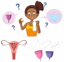 Free vector set of menstrual equipment