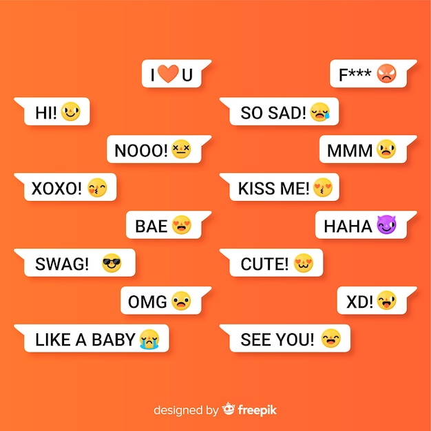 Free vector set of messages with different emojis