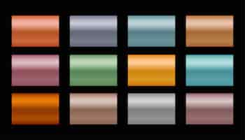 Free vector set of metal gradients in different shades and colors