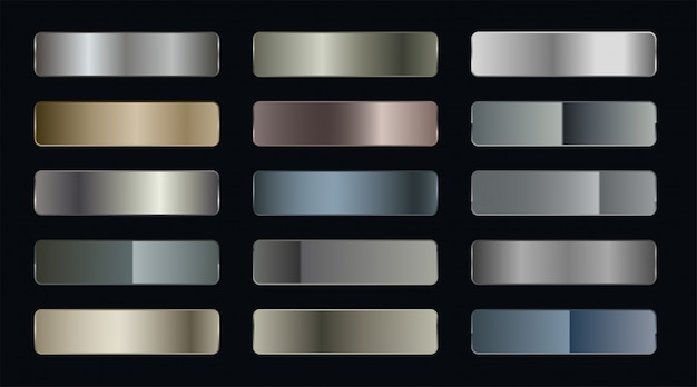 Free vector set of metallic gradient stickers