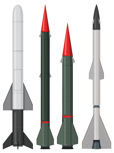 Free vector set of military missiles