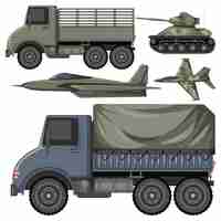 Free vector set of military vehicles